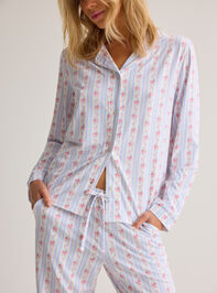 Anna Floral Striped Mama PJ Set Detail 6 - AS Kids