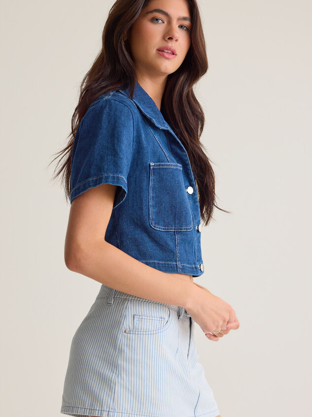 Kallie Stripe Denim Skort Detail 3 - AS Kids