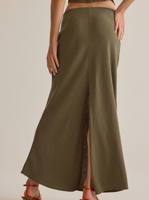 Merit Linen Stripe Midi Skirt Detail 4 - AS Kids