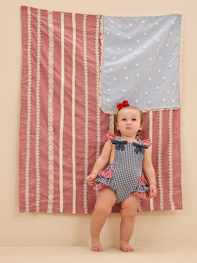 Star-Spangled Gingham Ruffle Sunsuit - AS Kids