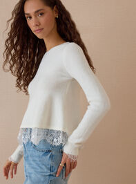 Wrenley Lace Trim Sweater Detail 5 - AS Kids