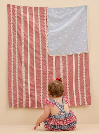 Star-Spangled Gingham Ruffle Sunsuit Detail 2 - AS Kids