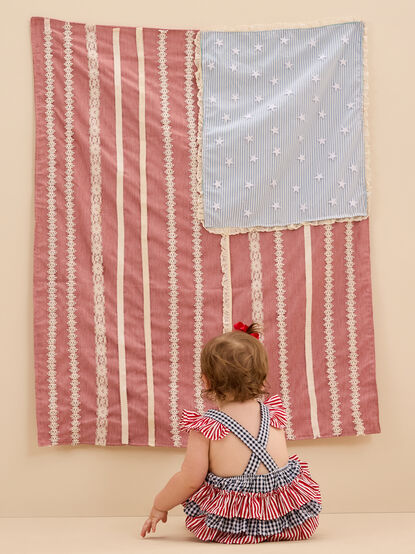 Star-Spangled Gingham Ruffle Sunsuit - AS Kids
