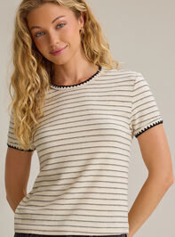 Aleah Striped Whipstitch Tee Detail 2 - AS Kids