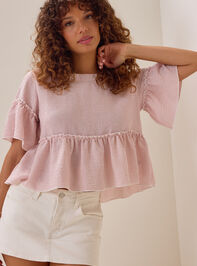 Calista Stripe Peplum Top Detail 3 - AS Kids