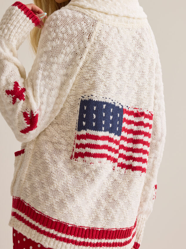 Liberty Flag Back Cardigan Detail 6 - AS Kids