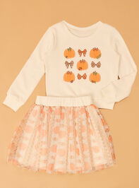 Lucille Pumpkin and Bow Skirt Toddler Set - AS Kids