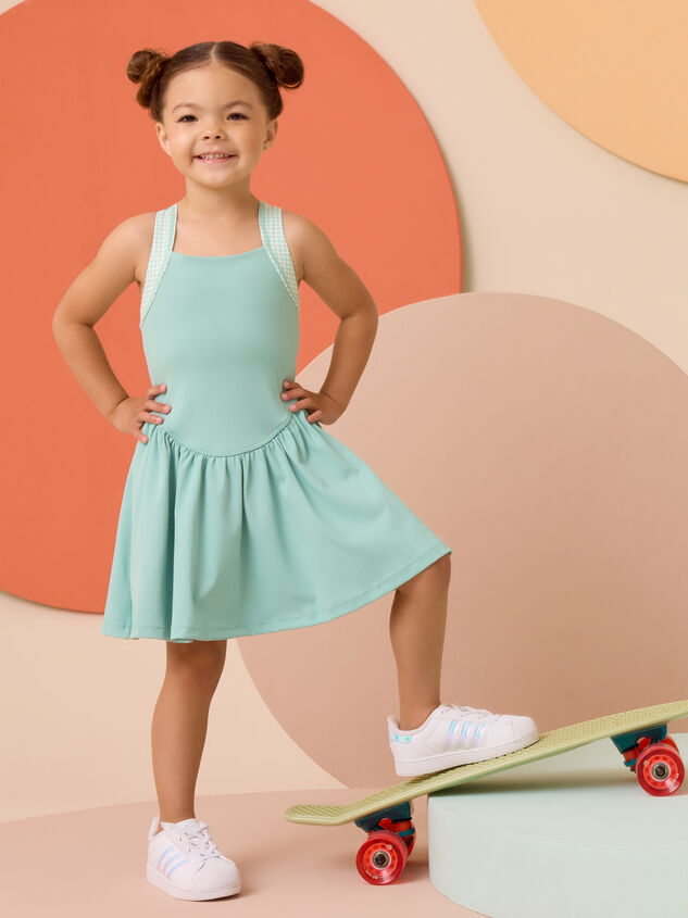Greta Gingham Trim Athletic Dress - AS Kids