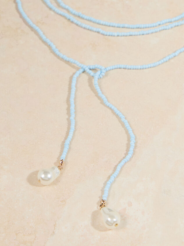 Blue Beaded Wrap Necklace With Pearls - ALTAR'D STATE KIDS