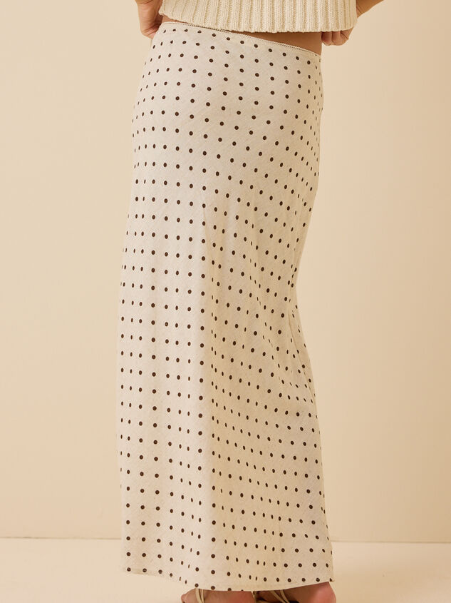 Elodie Polka Dot Linen Maxi Skirt Detail 5 - ALTAR'D STATE KIDS
