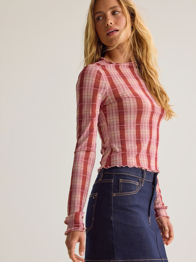 Darcy Mesh Plaid Top Detail 4 - AS Kids