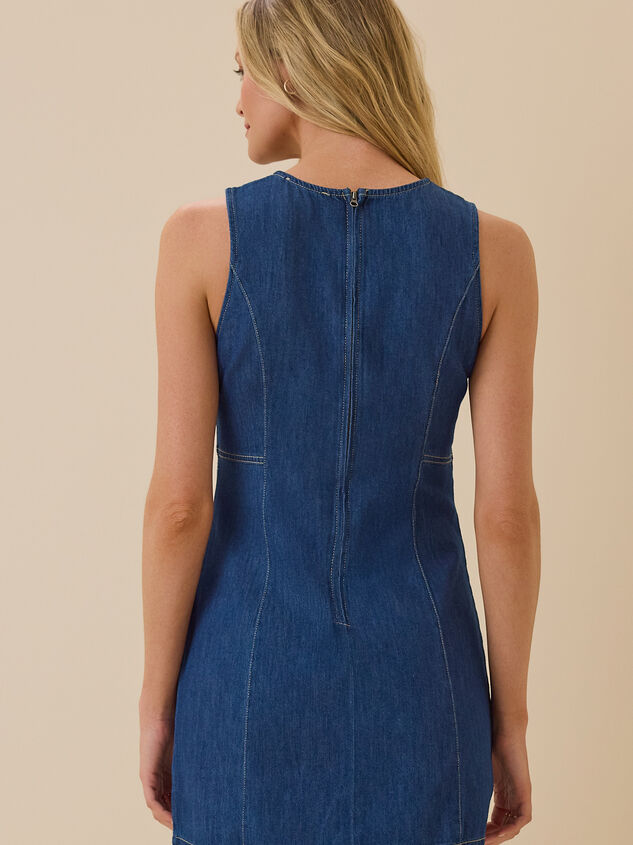 Della Denim Mini Dress Detail 5 - ALTAR'D STATE KIDS