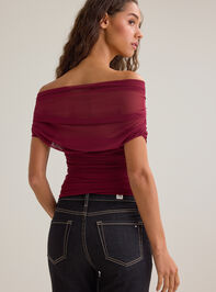 Sandy Off Shoulder Mesh Top Detail 6 - AS Kids