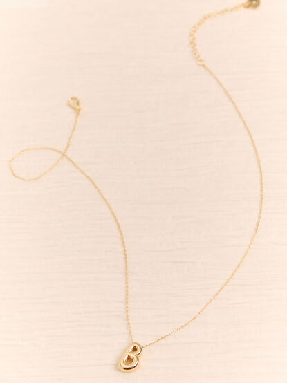 18k Gold B Bubble Monogram Necklace - AS Kids