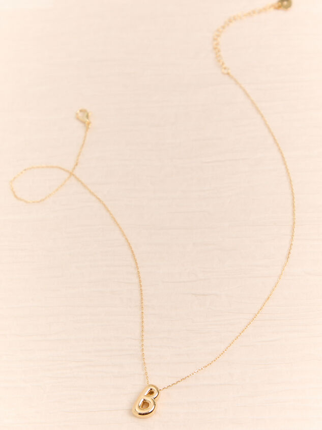 18k Gold B Bubble Monogram Necklace Detail 2 - AS Kids