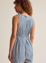 Evie Gingham Denim Romper Detail 5 - AS Kids