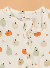 Happy Harvest Pumpkin Footie Detail 4 - AS Kids
