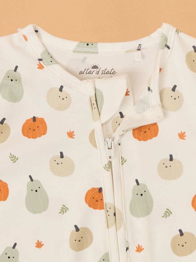 Happy Harvest Pumpkin Footie Detail 4 - AS Kids