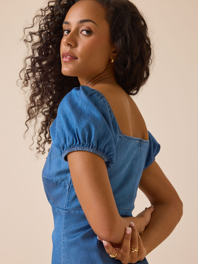Hattie Denim Maxi Dress Detail 4 - AS Kids