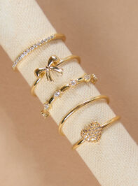 Glitzy Bow and Heart Ring Set - ALTAR'D STATE KIDS