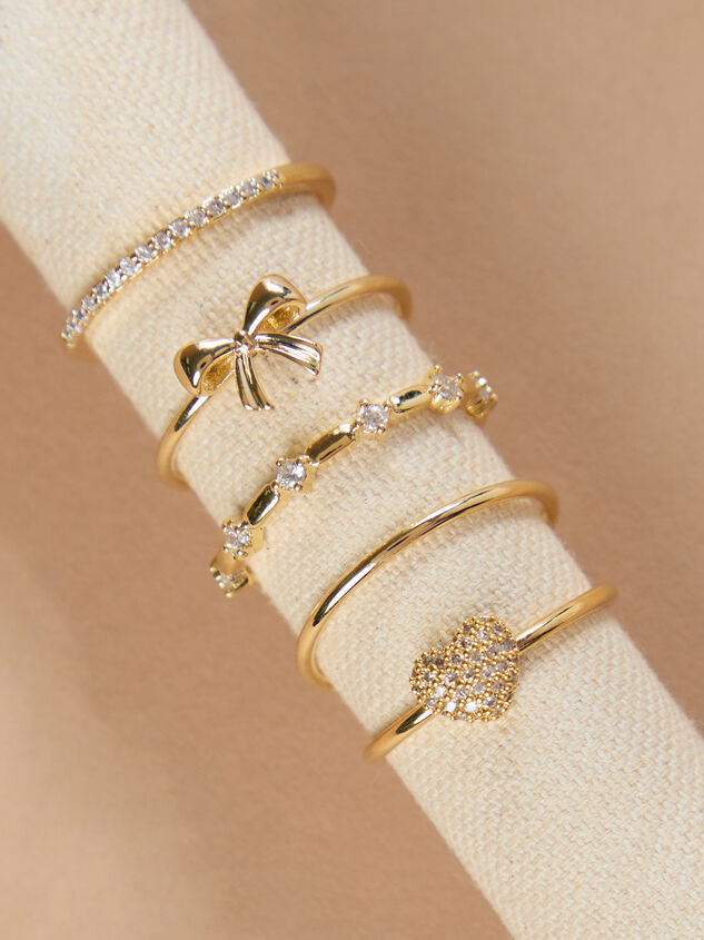 Glitzy Bow and Heart Ring Set - ALTAR'D STATE KIDS