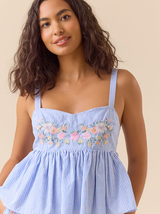 Fern Embroidered Striped Top Detail 2 - ALTAR'D STATE KIDS