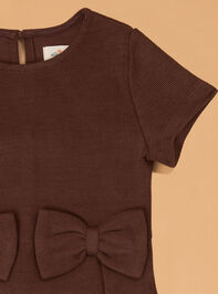 Mila Short Sleeve Bow Dress Detail 3 - AS Kids