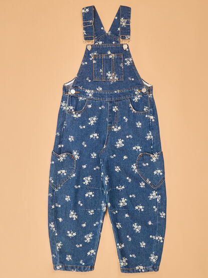 Layla Floral Barrel Jean Overall - AS Kids