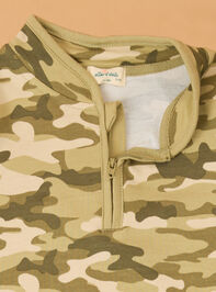 Hunter Camo Quarter-Zip Romper Detail 3 - AS Kids