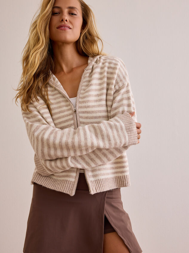 On My Way Stripe Zip Up Sweater Detail 4 - AS Kids