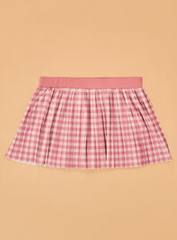 Tatum Gingham Pleated Cheer Skort Detail 2 - AS Kids