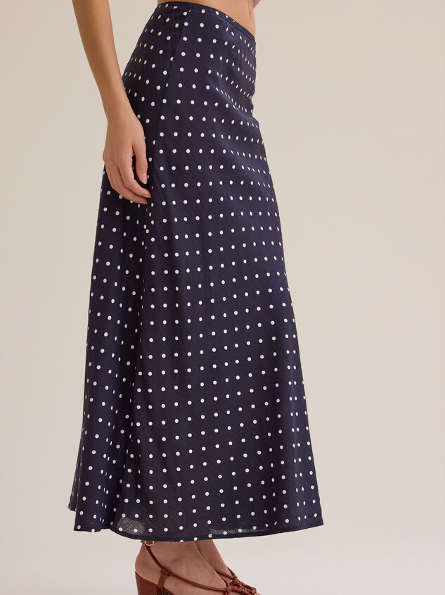 Elodie Polka Dot Linen Maxi Skirt Detail 5 - ALTAR'D STATE KIDS