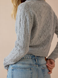 Elara Pointelle Button Up Cardigan Detail 7 - AS Kids