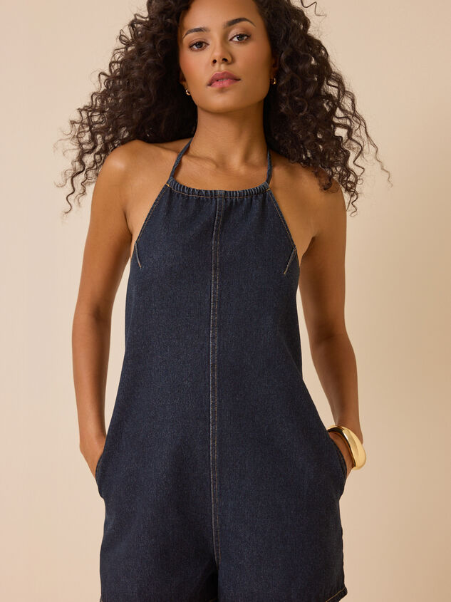 Wren Halter Denim Romper Detail 3 - ALTAR'D STATE KIDS