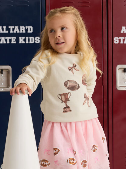 Gia Gameday Bow Sweatshirt - AS Kids