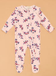 Nora Floral Velour Footie - AS Kids