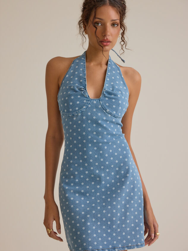 Coi Halter Denim Mini Dress - ALTAR'D STATE KIDS