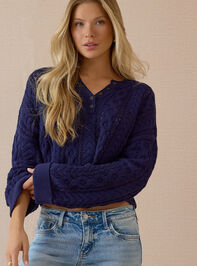 Stormie Textured Henley Sweater Detail 5 - AS Kids