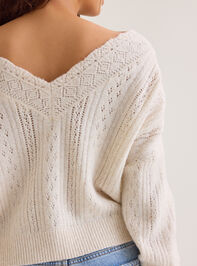 Salome Pointelle Pearl Button Cardigan Detail 4 - AS Kids