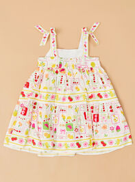 Morgan Fruit Print Dress Detail 3 - ALTAR'D STATE KIDS