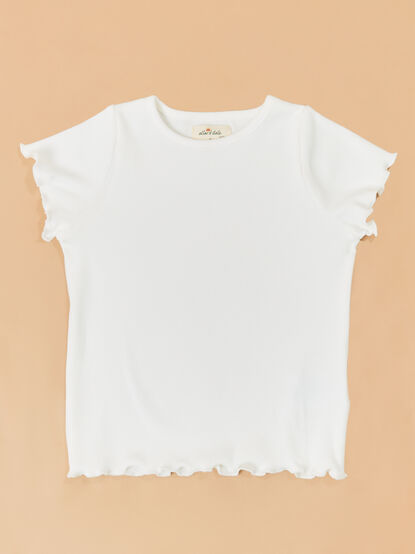 Elena Ribbed Lettuce-Edge Tee - AS Kids