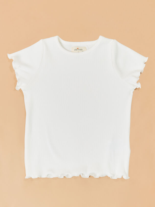 Elena Ribbed Lettuce-Edge Tee Detail 2 - AS Kids