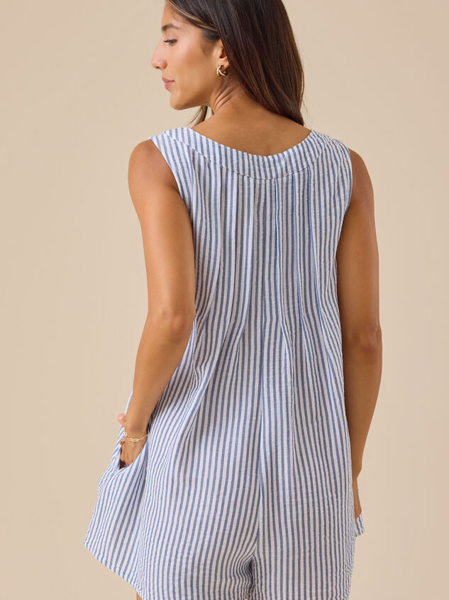 Evie Striped Linen Romper Detail 4 - ALTAR'D STATE KIDS