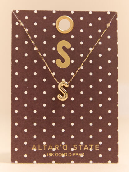 18K Gold S Bubble Monogram Necklace - AS Kids