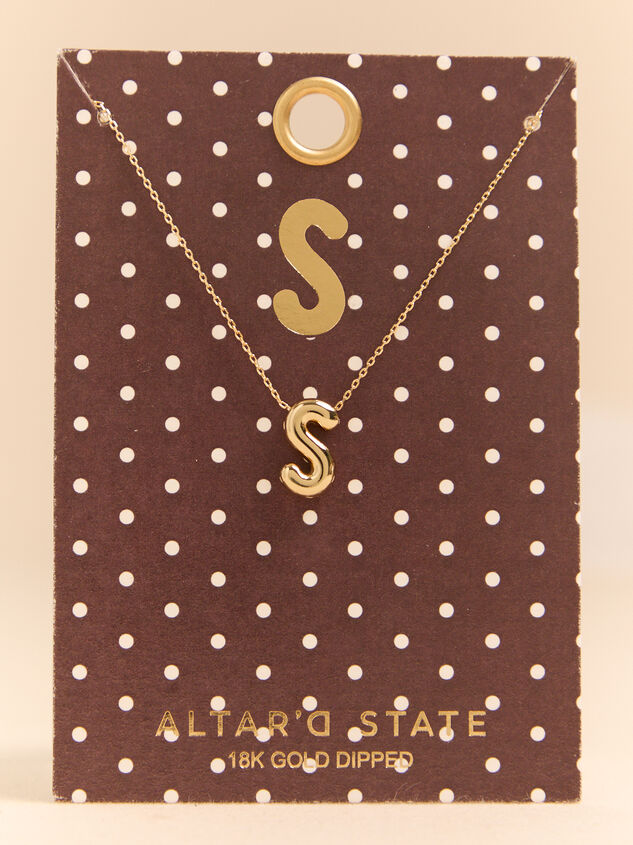 18K Gold S Bubble Monogram Necklace - AS Kids