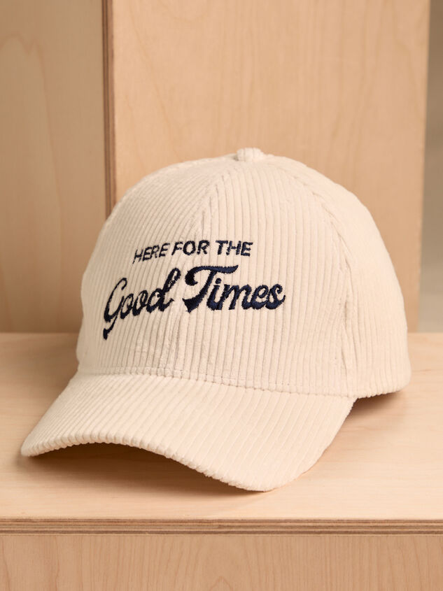 Here for the Good Times Cord Baseball Hat - AS Kids
