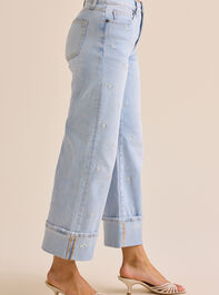 Rosalie Embroidered Wide Leg Jeans Detail 4 - ALTAR'D STATE KIDS