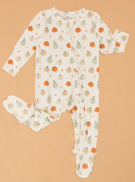 Happy Harvest Pumpkin Footie Detail 3 - AS Kids