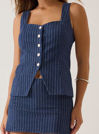 Liza Stripe Denim Vest Detail 6 - AS Kids