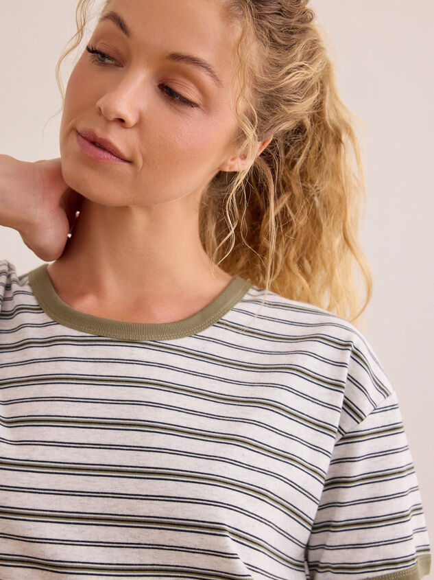 Power Stripe Ringer Boxy Tee Detail 2 - AS Kids